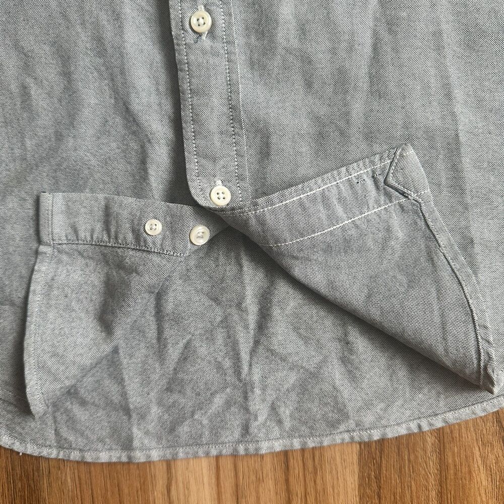 Club Monaco Slim Fit Striped Gray Oxford Button Down 100% Cotton Men’s XL - Picture 5 of 8